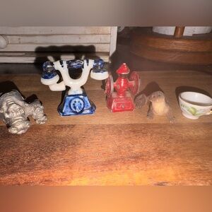 Miniature Blue and Red Figurines Set